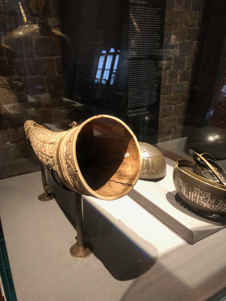 Photograph of a brass instrument from a museum in Florence, Italy